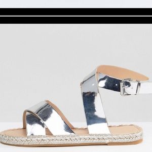 ASOS Silver Espadrilles sz 11